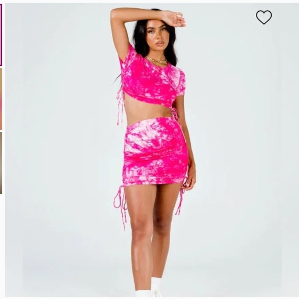 NWT Princess Polly Pink Tie Dye Skirt and Top Set (Hannah Set)- Size 8